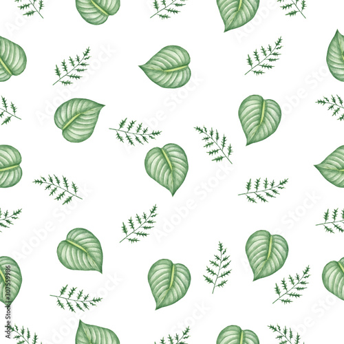 Tropical leaves pattern