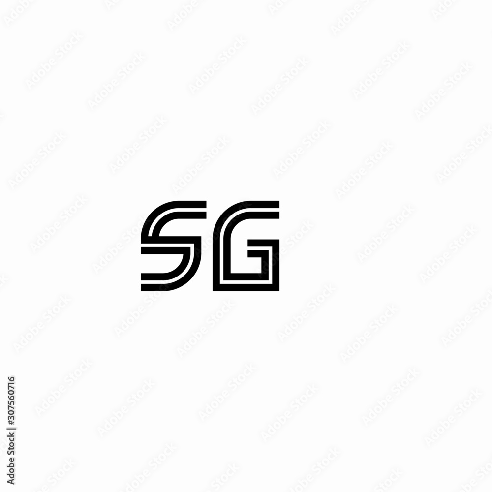 Initial outline letter SG style template Initial outline letter SG style template