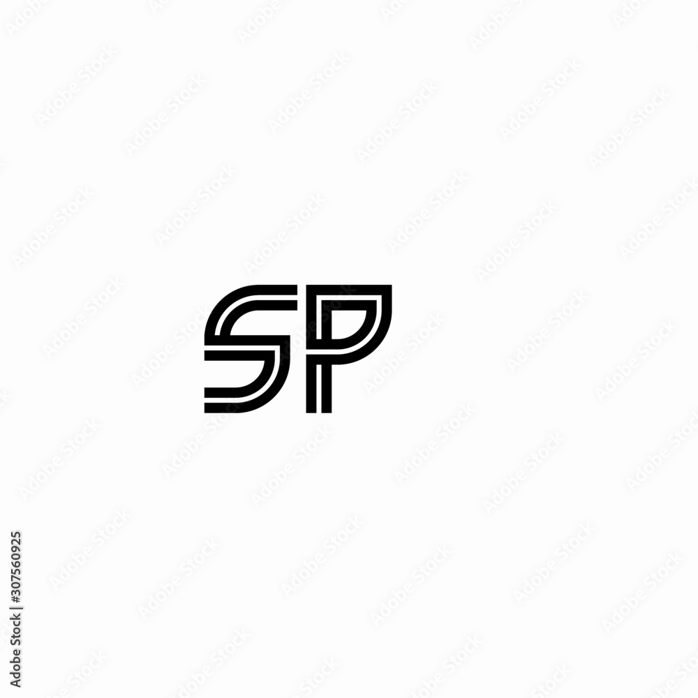 Initial outline letter SP style template Initial outline letter SP style template