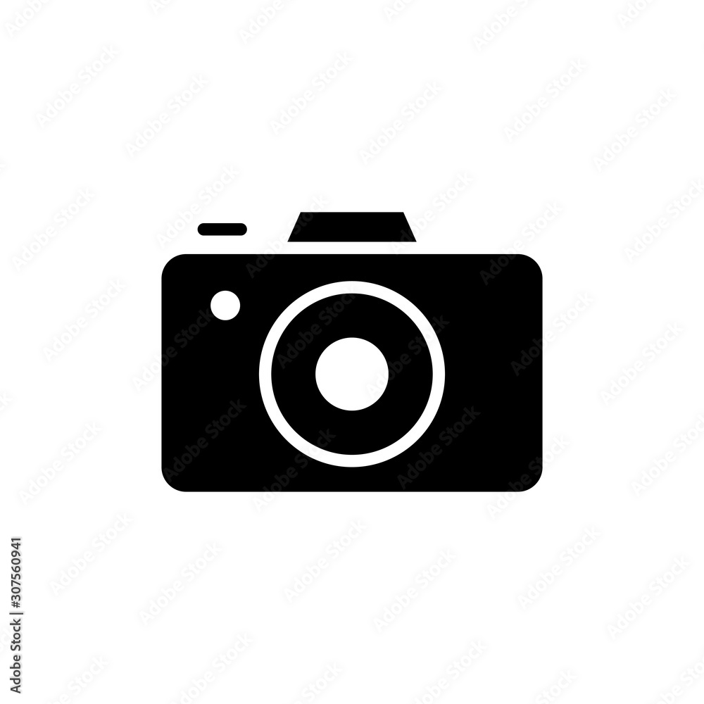 Camera Vector Glyph Icon, Solid Style. Camera Vector Glyph Icon, Solid Style.