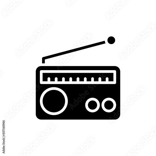Radio Vector Glyph Icon, Solid Style.