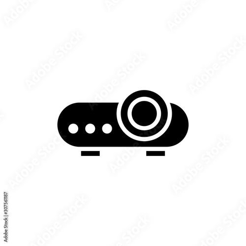 Projector Vector Glyph Icon, Solid Style.