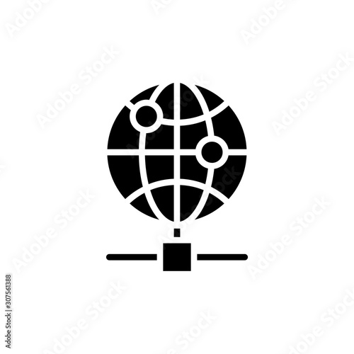 Internet Server Vector Glyph Icon  Solid Style.