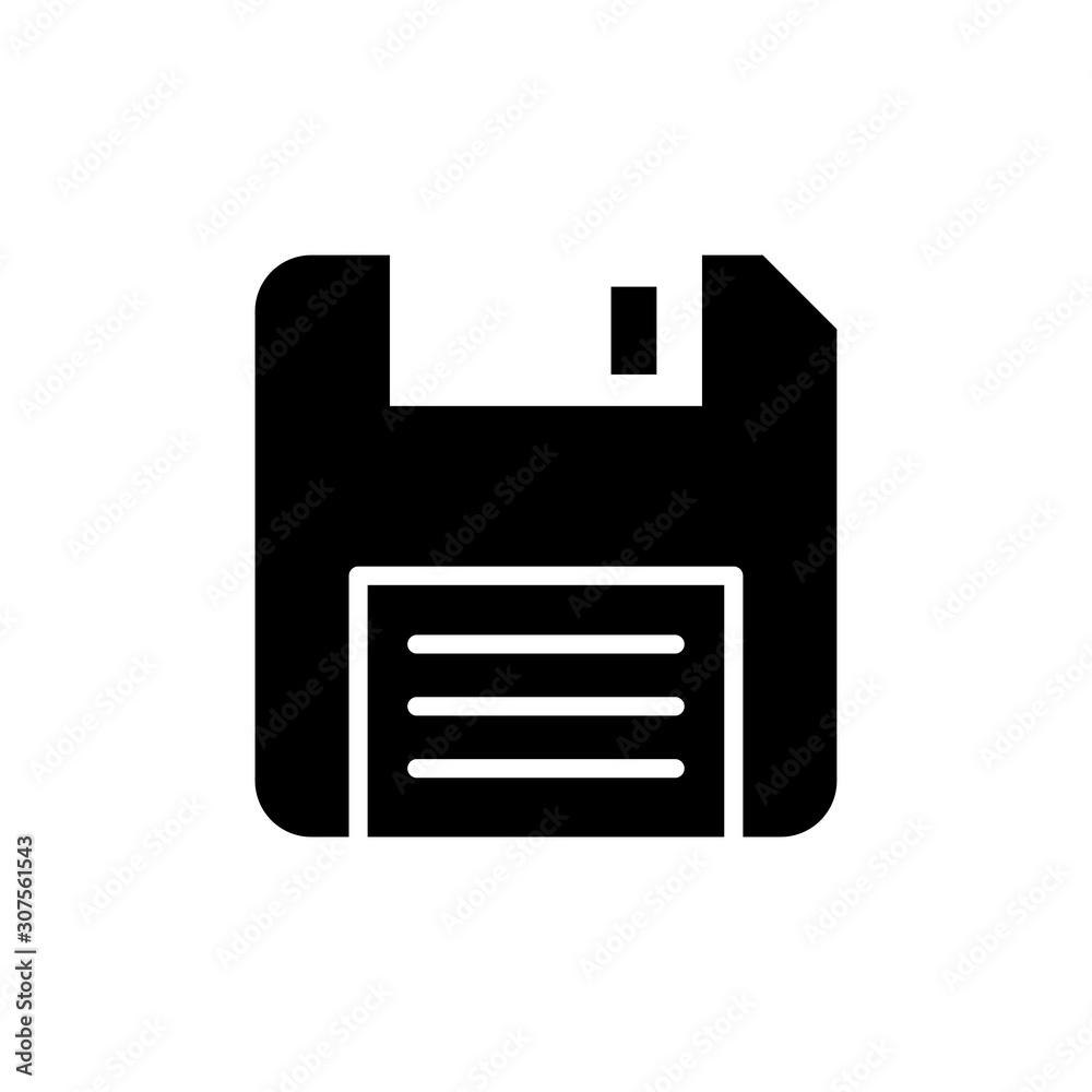 Floppy Vector Glyph Icon, Solid Style. Floppy Vector Glyph Icon, Solid Style.