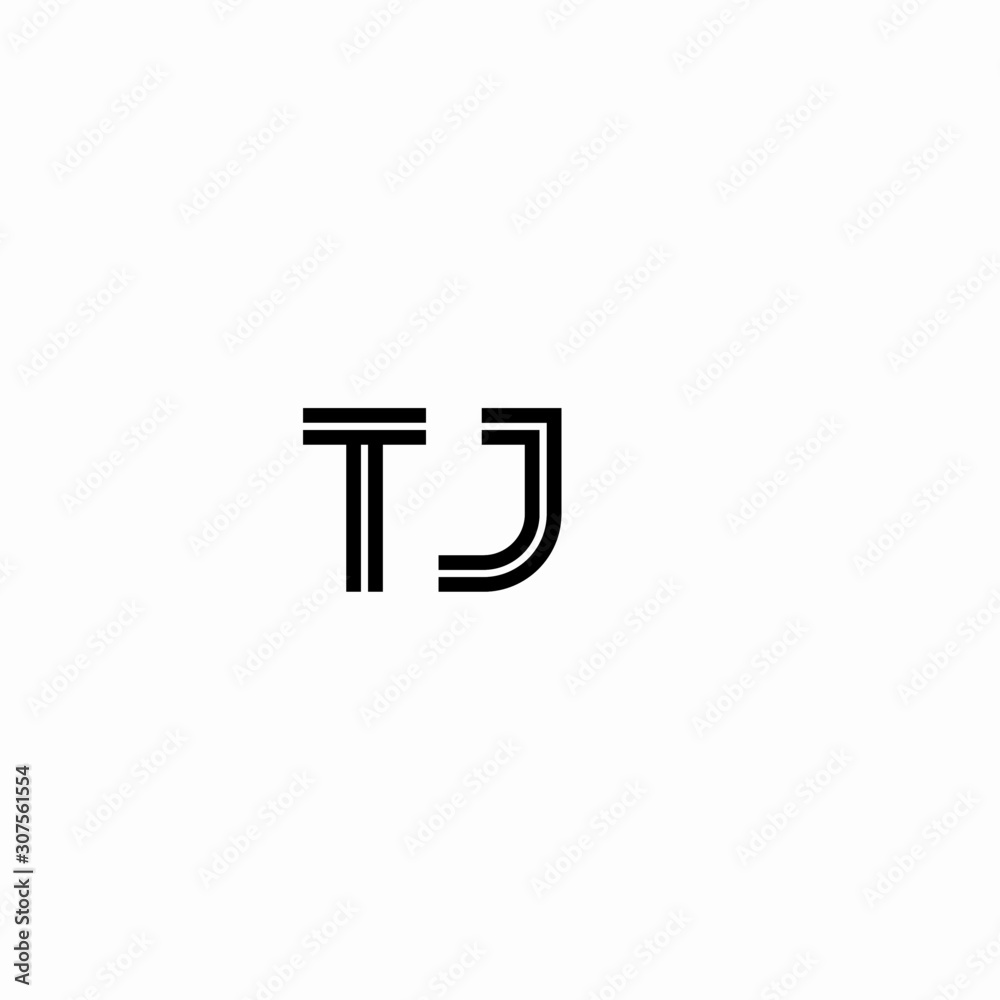Initial outline letter TJ style template Initial outline letter TJ style template