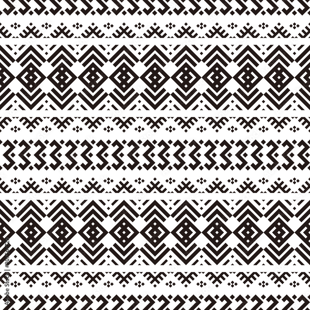 Seamless Etnic Pattern in black and white color. BW Tribal Aztec Pattern Seamless Etnic Pattern in black and white color. BW Tribal Aztec Pattern