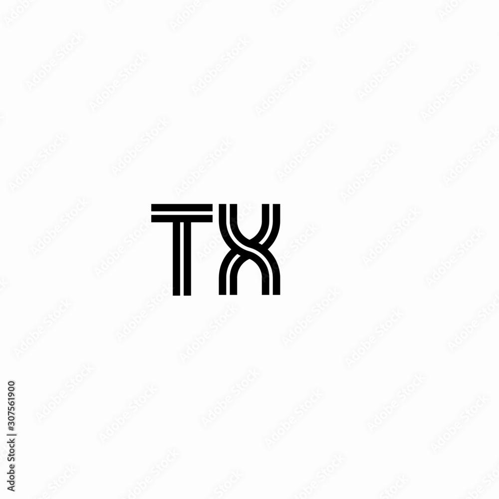 Initial outline letter TX style template Initial outline letter TX style template