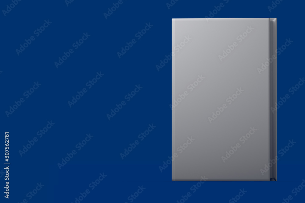 nice very detailed grey closed book, knowledge concept with parallel view isolated on blue background - 3d illustration of object nice very detailed grey closed book, knowledge concept with parallel view isolated on blue background - 3d illustration of object