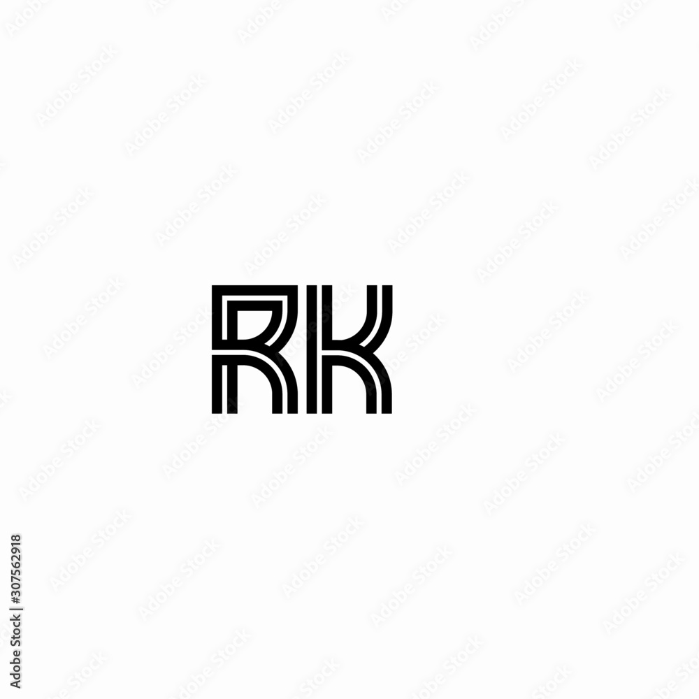 Initial outline letter RK style template Initial outline letter RK style template