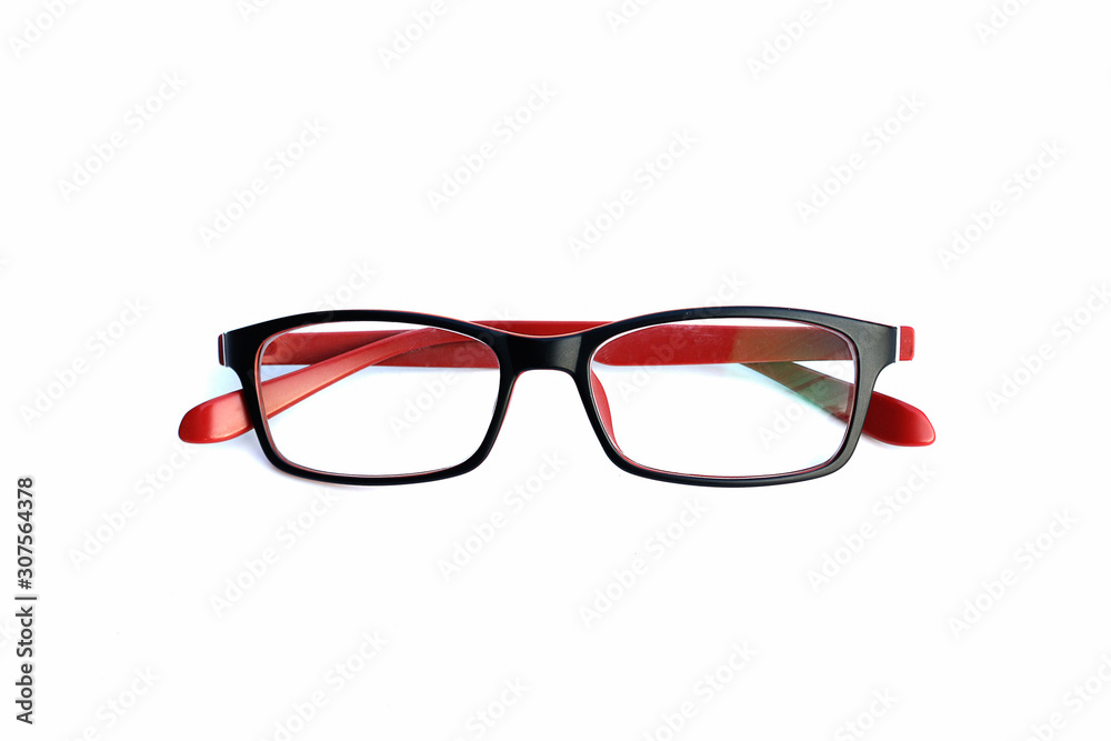 beautiful red glasses isolated on white beautiful red glasses isolated on white
