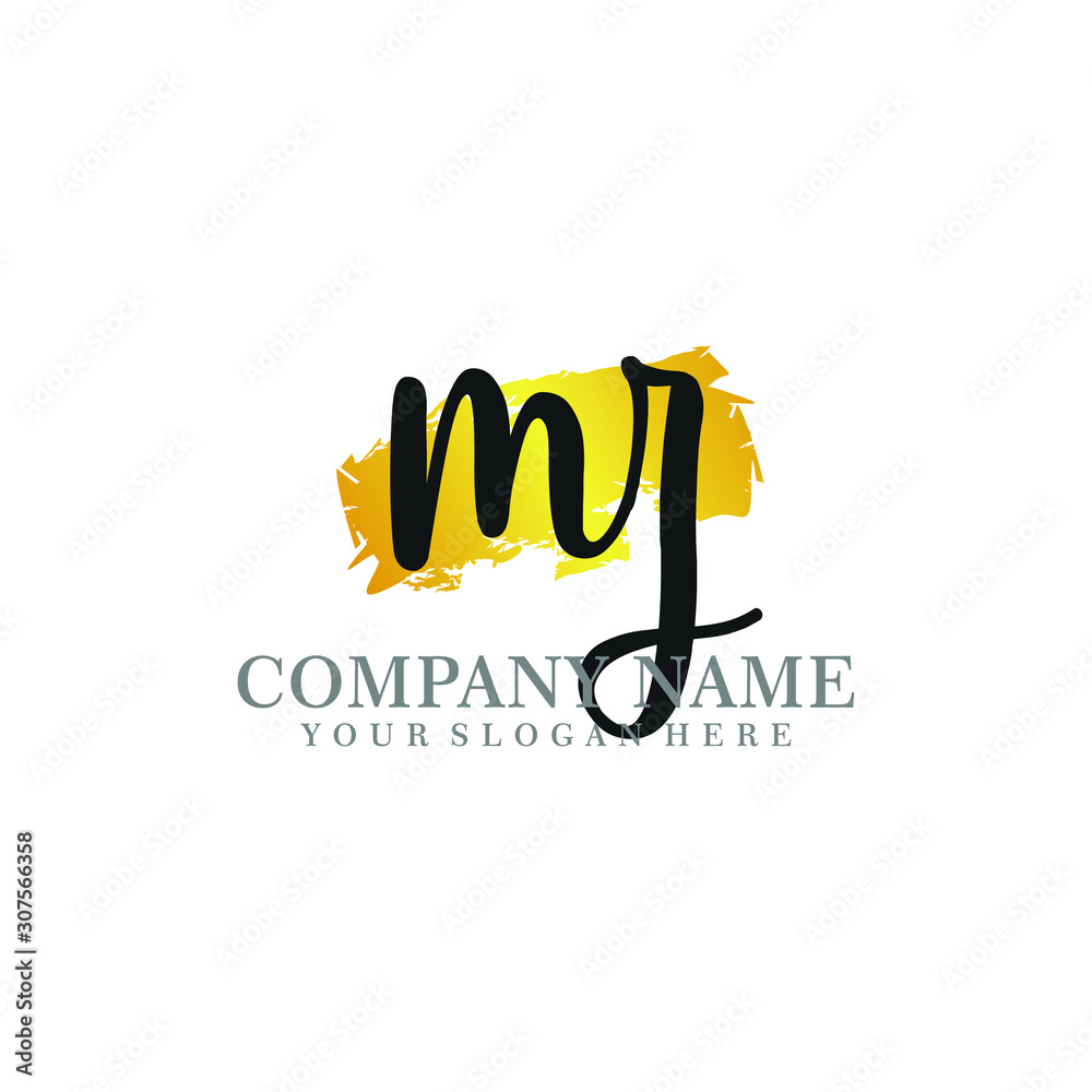 letter MZ handwriting Black color logo, and elegant gold brush template letter MZ handwriting Black color logo, and elegant gold brush template