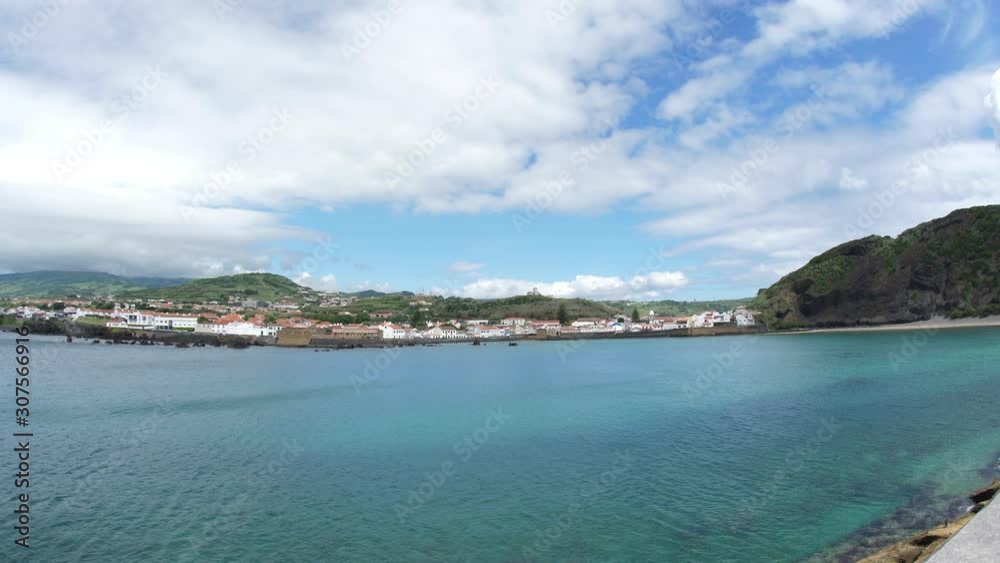 volcanic island Horta city Faial Azores Portugal 4k volcanic island Horta city Faial Azores Portugal 4k