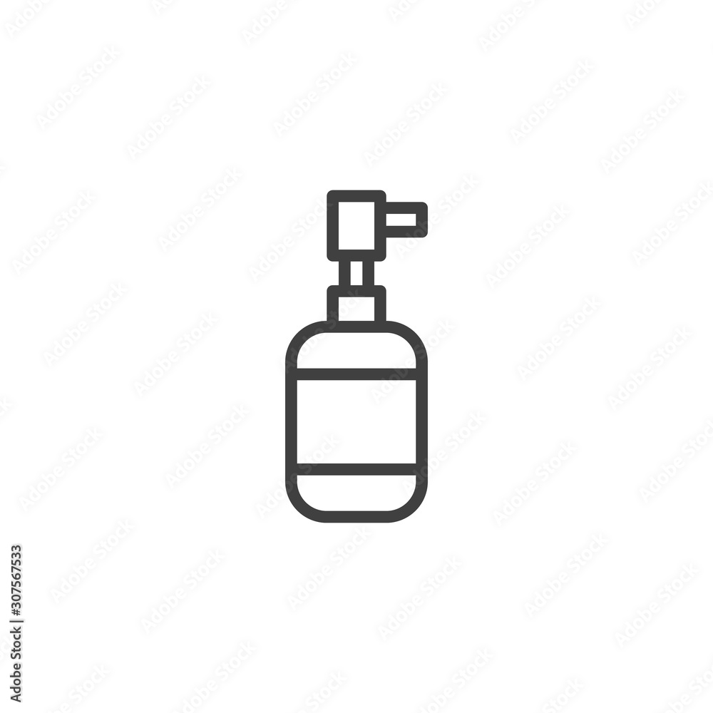 Dishwashing detergent bottle line icon. linear style sign for mobile concept and web design. Dish soap dispenser outline vector icon. Symbol, logo illustration. Vector graphics Dishwashing detergent bottle line icon. linear style sign for mobile concept and web design. Dish soap dispenser outline vector icon. Symbol, logo illustration. Vector graphics