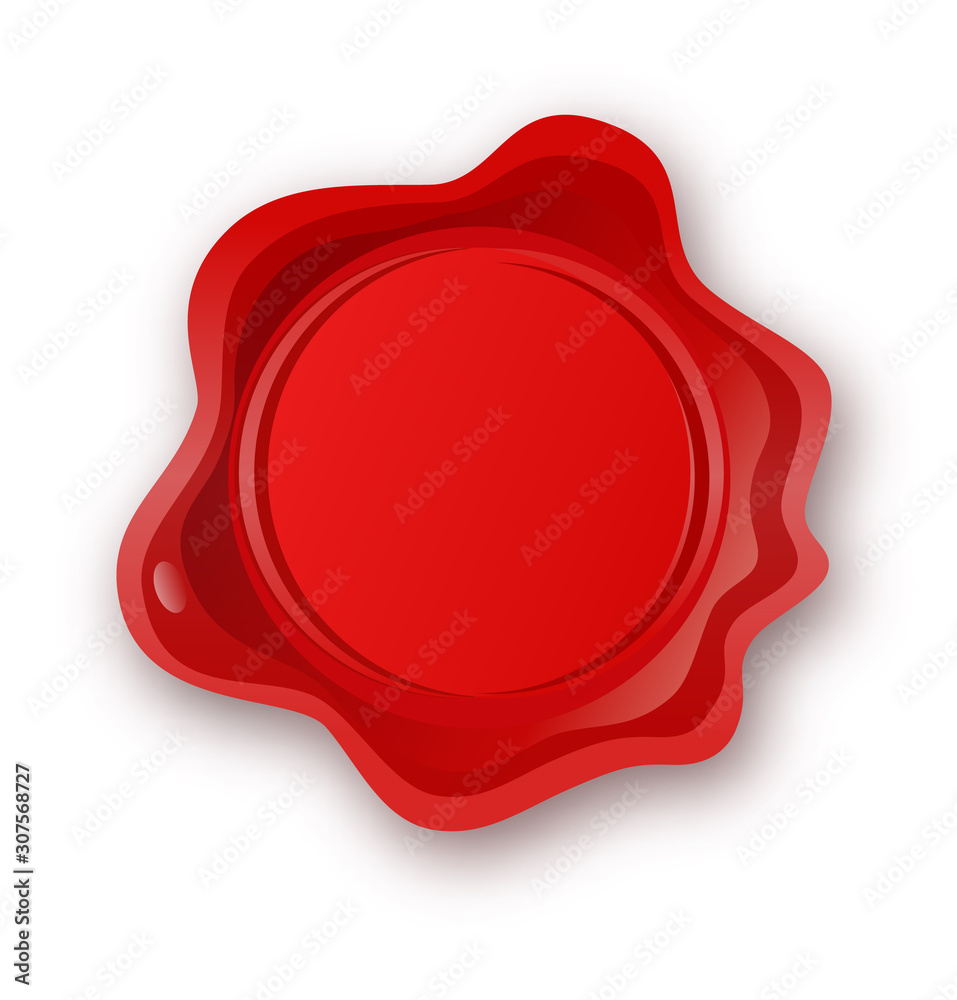 Red wax Seal Isolated on White Background. Retro and old seal wax stamp. Protection and certification, guarantee and quality mark. Business Agreements. Postage, mail. Red wax Seal Isolated on White Background. Retro and old seal wax stamp. Protection and certification, guarantee and quality mark. Business Agreements. Postage, mail.