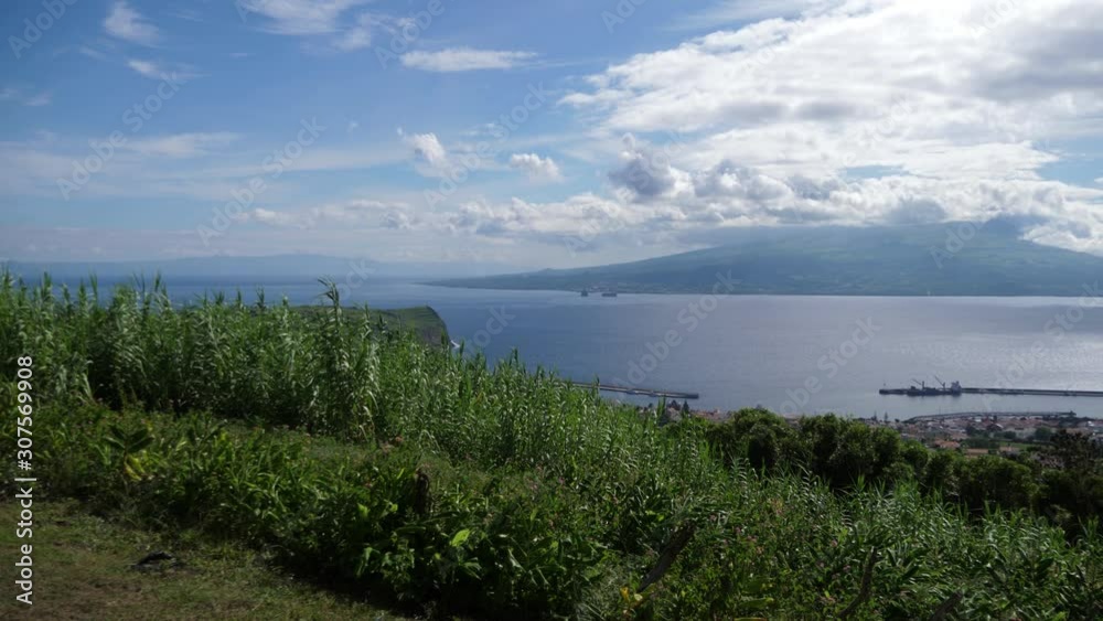 pico island view from faial azores portugal 4k
