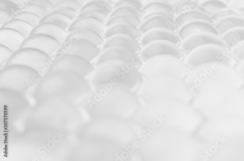 White transparent balls as modern science abstract background.