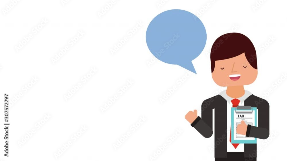 businessman with tax receipt character businessman with tax receipt character