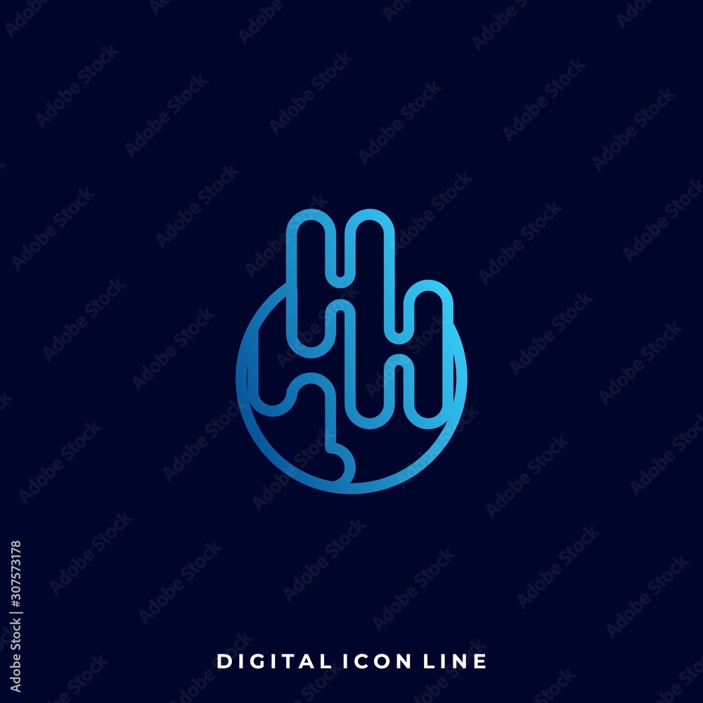 Obraz premium Digital Media Application Illustration Vector Template