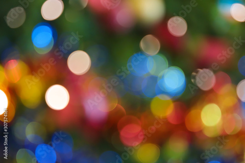 Christmas scene with tree gifts and fire in background soft lens