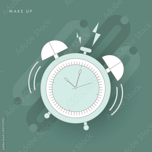 Wake up alarm clock icon, vector illustration. 