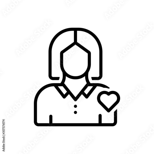 Black line icon for herself 