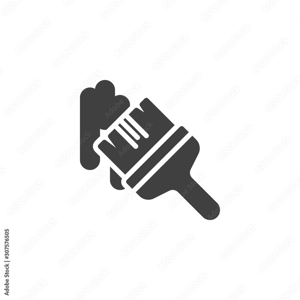 Painting brush vector icon. filled flat sign for mobile concept and web design. Paint brush glyph icon. Symbol, logo illustration. Vector graphics