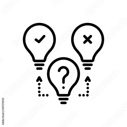 Black line icon for maybe