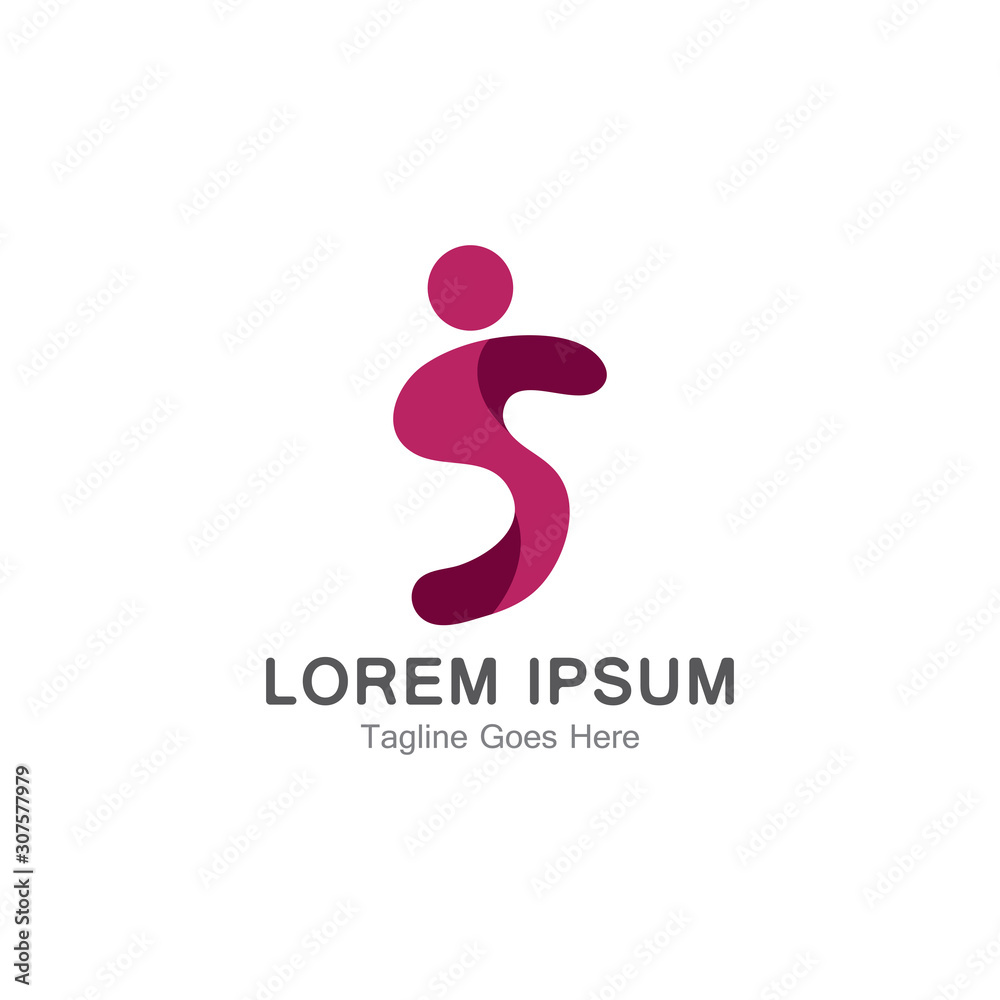 Human character logo simple illustration vector design Human character logo simple illustration vector design