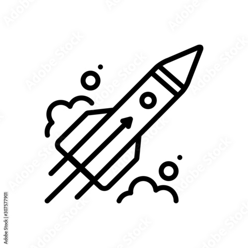 Black line icon for beginning 