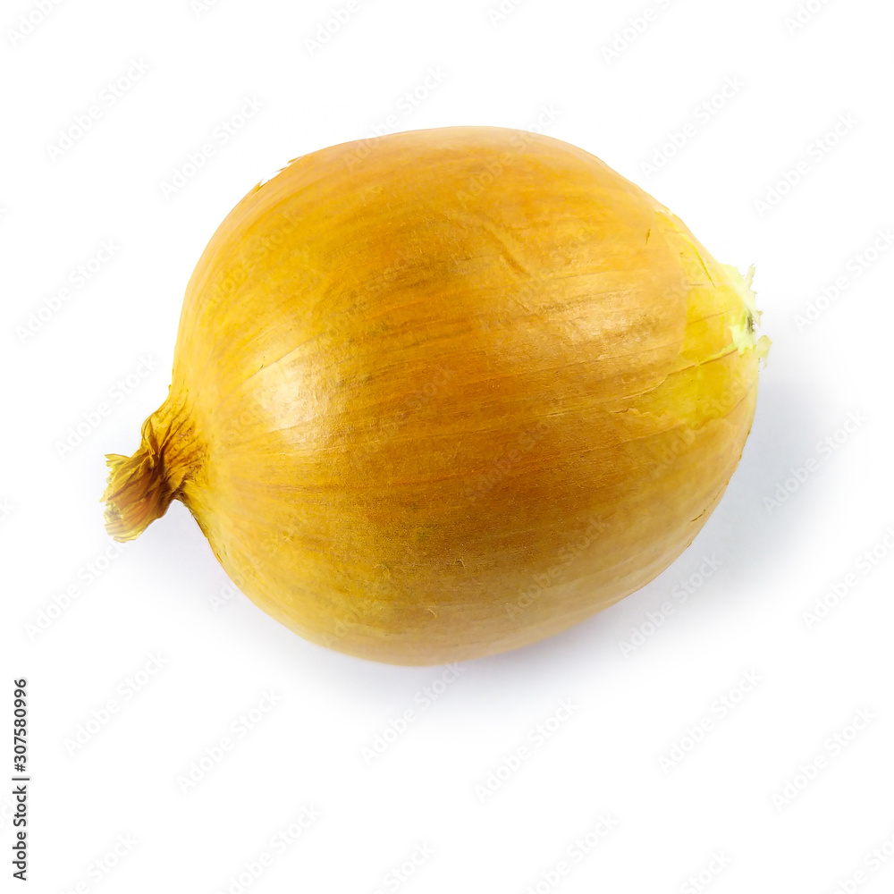 Brown onions placed on a white table. Brown onions placed on a white table.