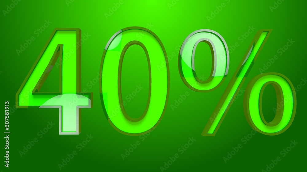 40 Percent Discount Text 3D Illustration 40 Percent Discount Text 3D Illustration