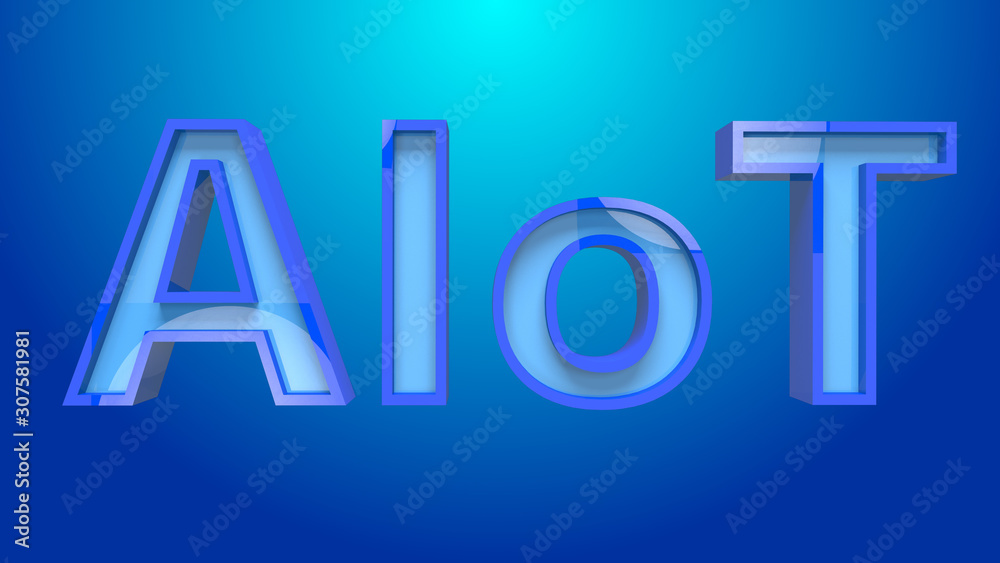 AIOT Text 3D Illustration AIOT Text 3D Illustration