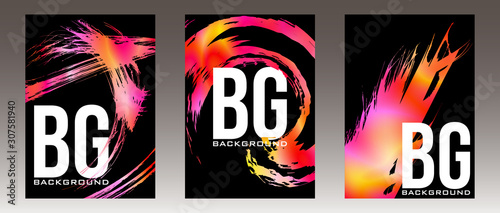 Abstract vertical posters with colorful splashes. Vector layouts