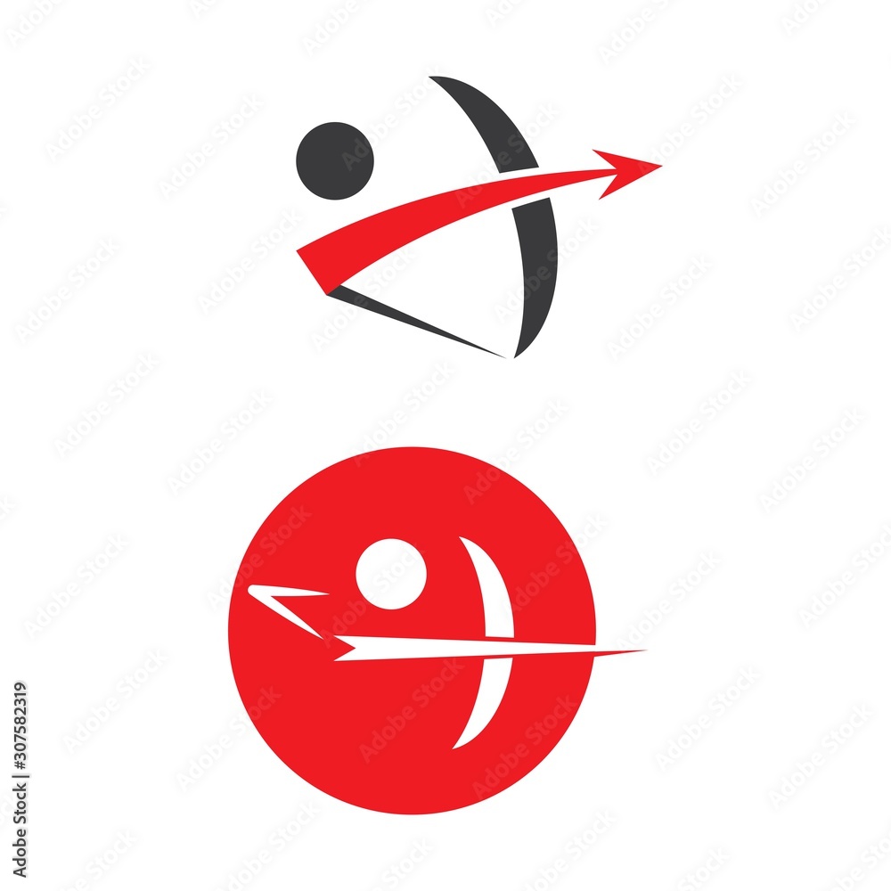 Fototapeta premium Archer icon Vector Illustration design Logo