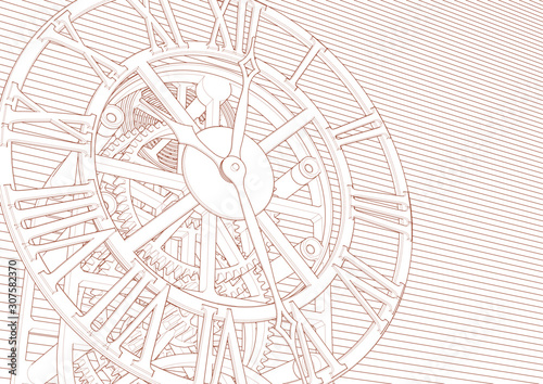 clock graphic symbol 3d illustration