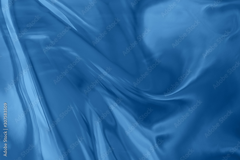 Obraz premium Abstract trendy classic blue chrome background. Color of the year 2020