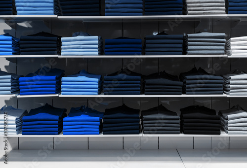 Classic Blue color of the year 2020 winter sweater on store shelves