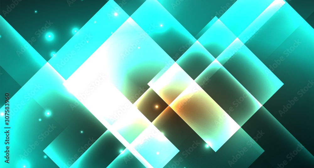Shiny neon design square shape abstract background. Retro vector abstract design banner template Shiny neon design square shape abstract background. Retro vector abstract design banner template
