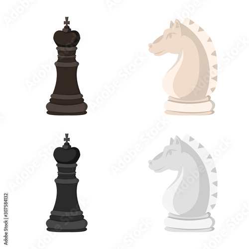 Isolated object of checkmate and thin icon. Collection of checkmate and target vector icon for stock.