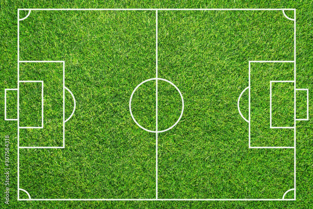 Soccer field on green grass
