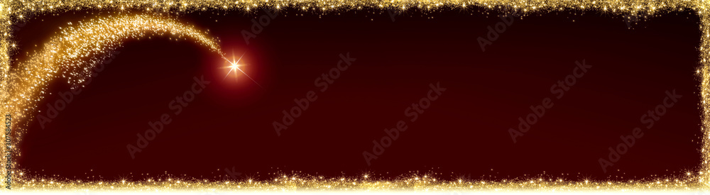 Christmas Star isolated on red sky background.