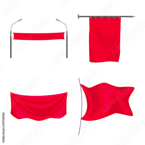 Vector illustration of promotional and textile symbol. Collection of promotional and white stock symbol for web.