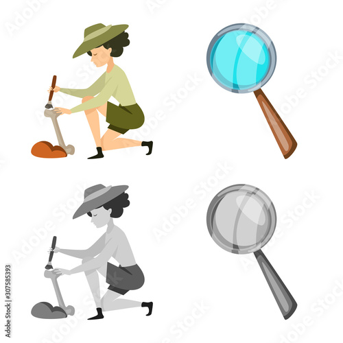 Isolated object of story and items sign. Collection of story and attributes stock symbol for web.