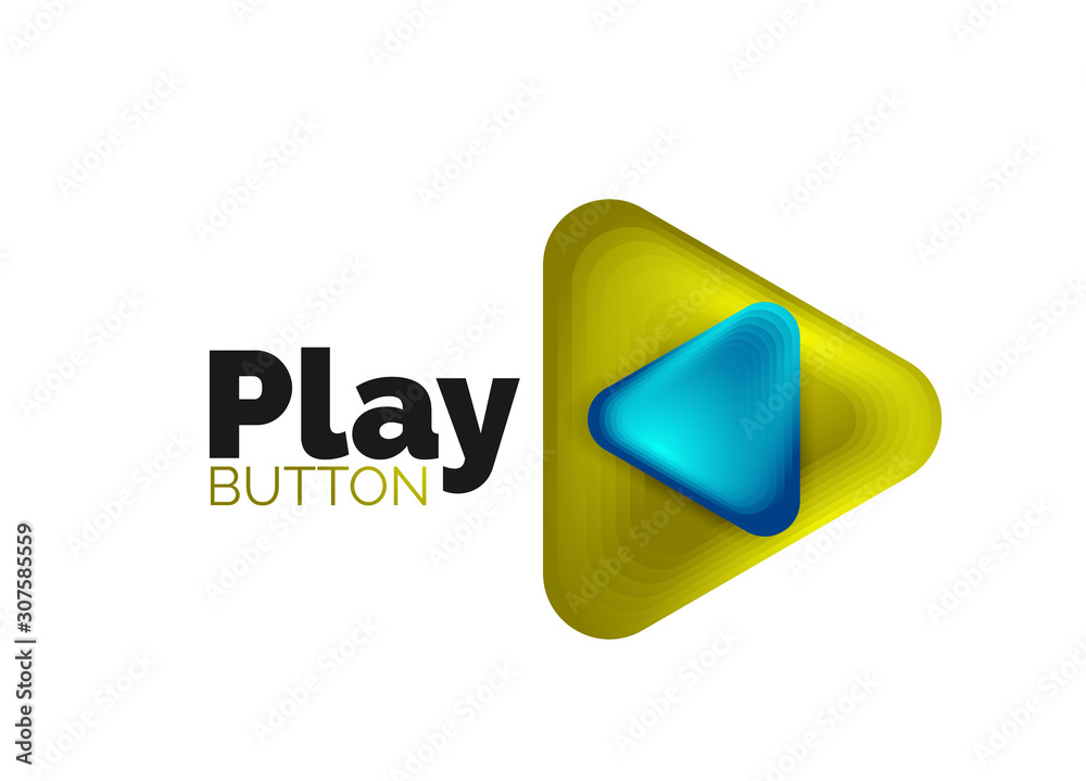 Play, arrow or download button icon, minimal design business logo template. 3d geometric bold in relief style with color blend steps effect. Vector Illustration For Wallpaper, Banner, Background, Card Play, arrow or download button icon, minimal design business logo template. 3d geometric bold in relief style with color blend steps effect. Vector Illustration For Wallpaper, Banner, Background, Card