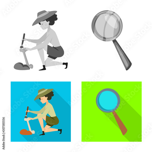 Vector illustration of story and items icon. Collection of story and attributes stock vector illustration.