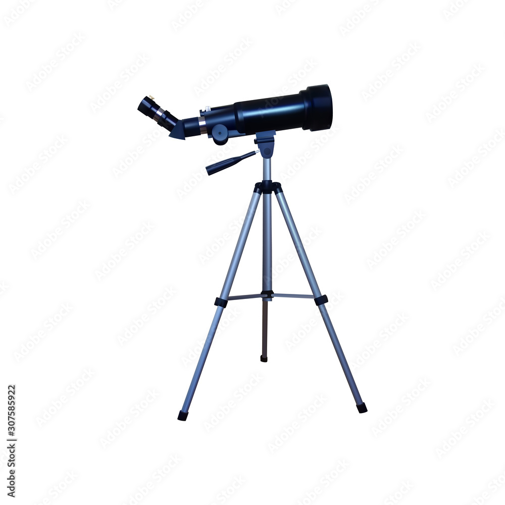 Realistic telescope on a tripod. Realistic telescope on a tripod.