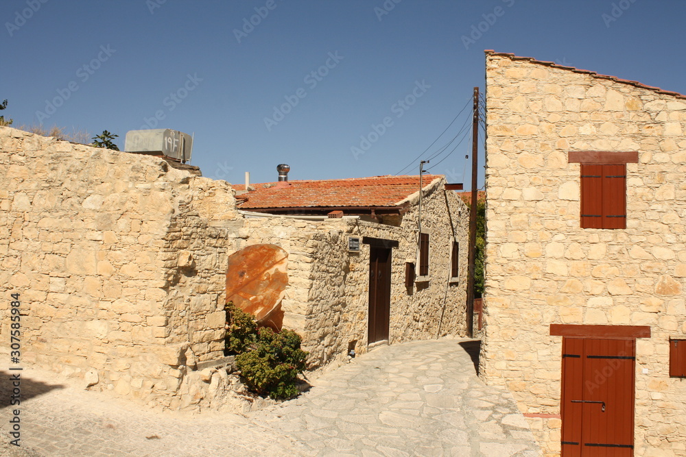 Stone Houses in the Village of Lofou, Cyprus