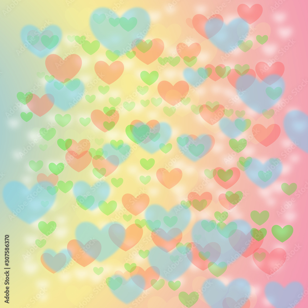 colorful blurry heart shape on gradient abstract background colorful blurry heart shape on gradient abstract background