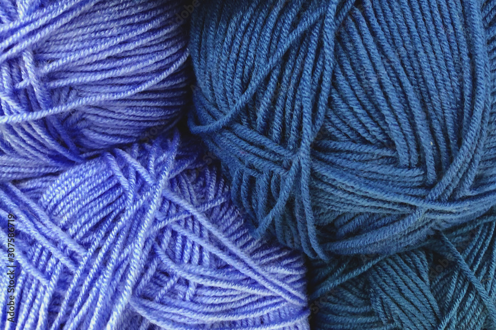 Beautiful blue colorful different thread balls. Beautiful blue colorful different thread balls.