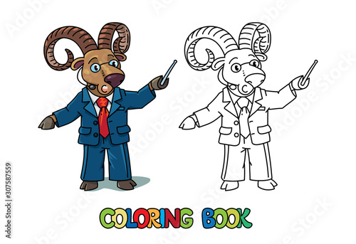 Urial or ram university lecturer ABC coloring book